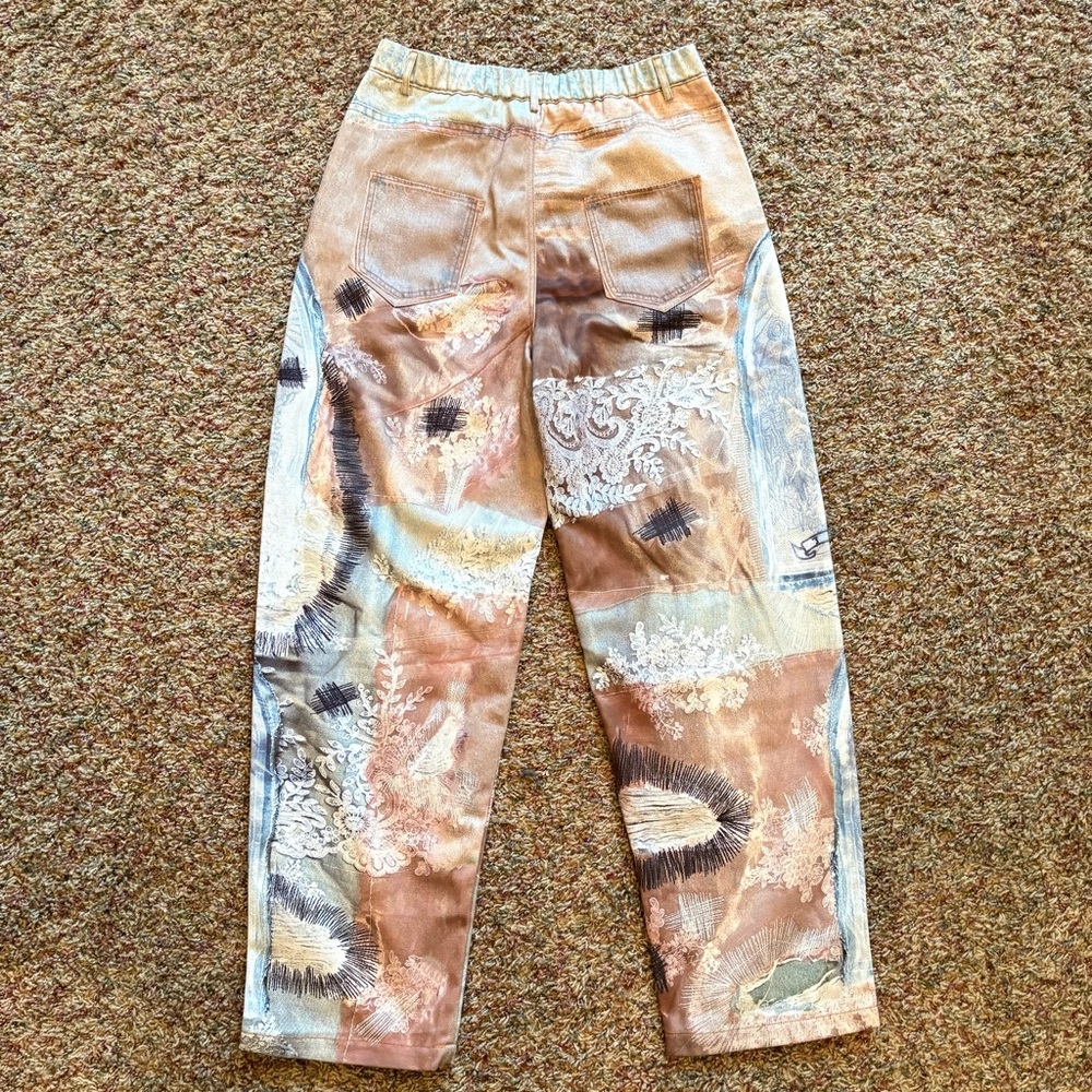 NWT Micas Abstract Patchwork Print High Rise Wide… - image 6